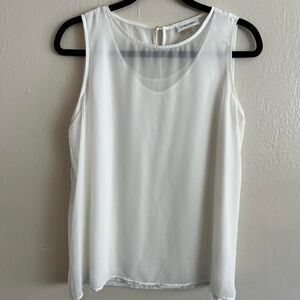 Calvin Klein White Sleeveless Blouse